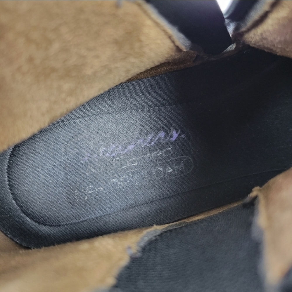 Skechers Leather Parallel Fastened Wedge Cooling Memory Foam Boots Sz 9 - Picture 11 of 11